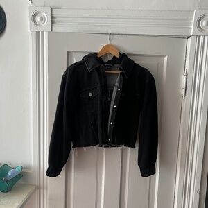 Black Jean Jacket W/Hood